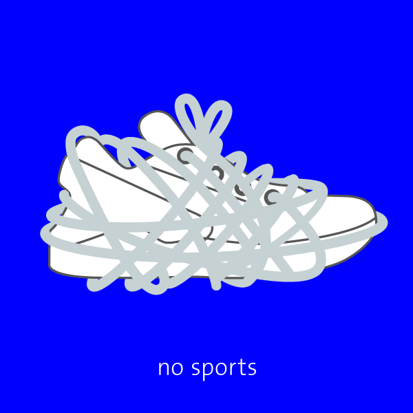 graphic: sneaker, sports, no sports, laces, white